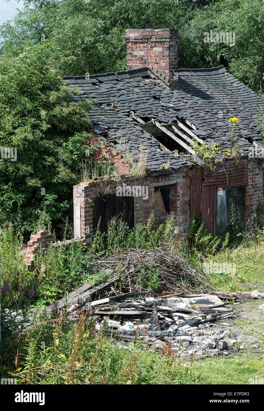 Dilapidated and Run Down Building on the Trent and Mersey Canal at Rode Heath Cheshire England United Kingdom UK Stock Photo