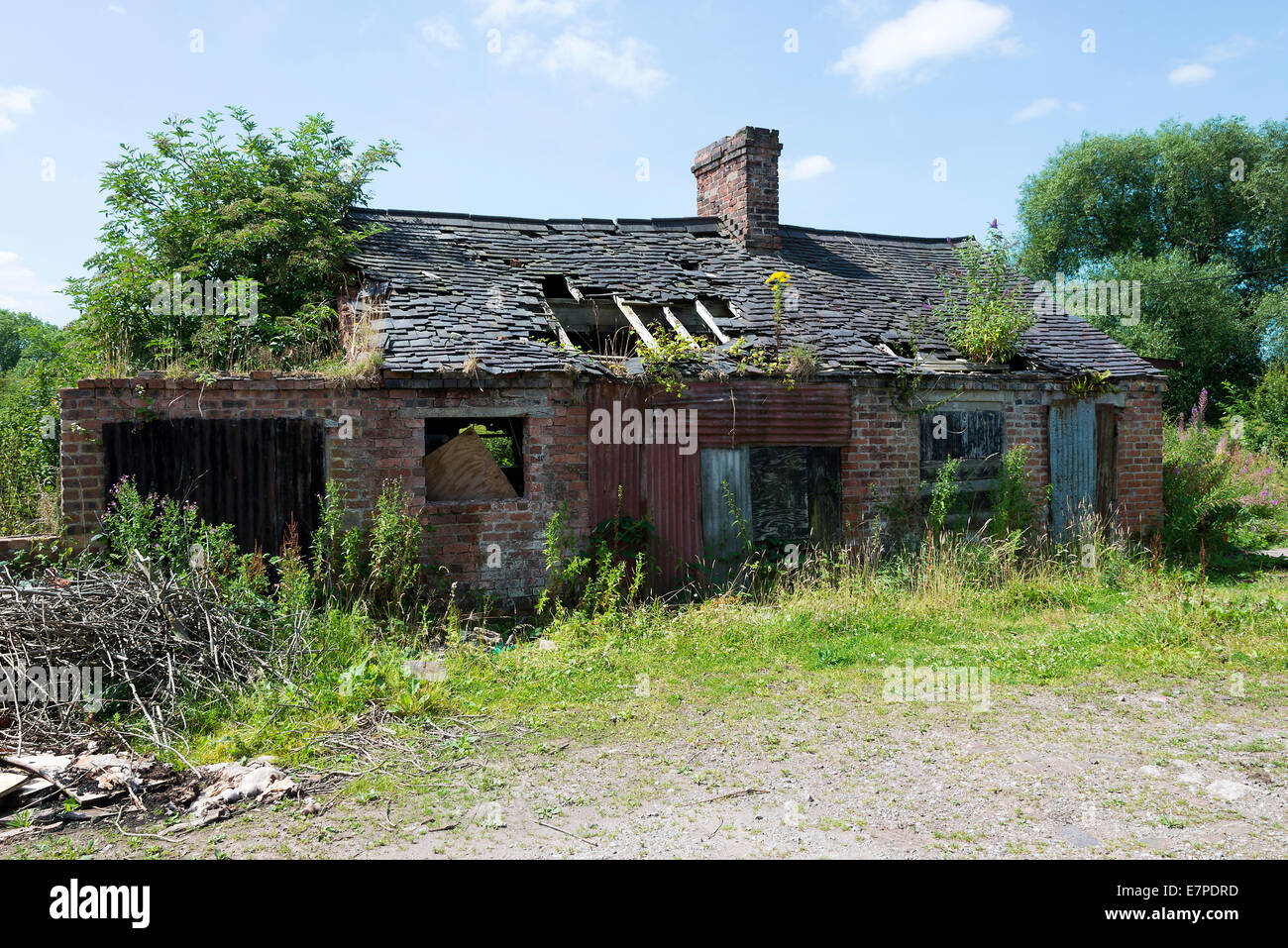 Dilapidated and Run Down Building on the Trent and Mersey Canal at Rode Heath Cheshire England United Kingdom UK Stock Photo