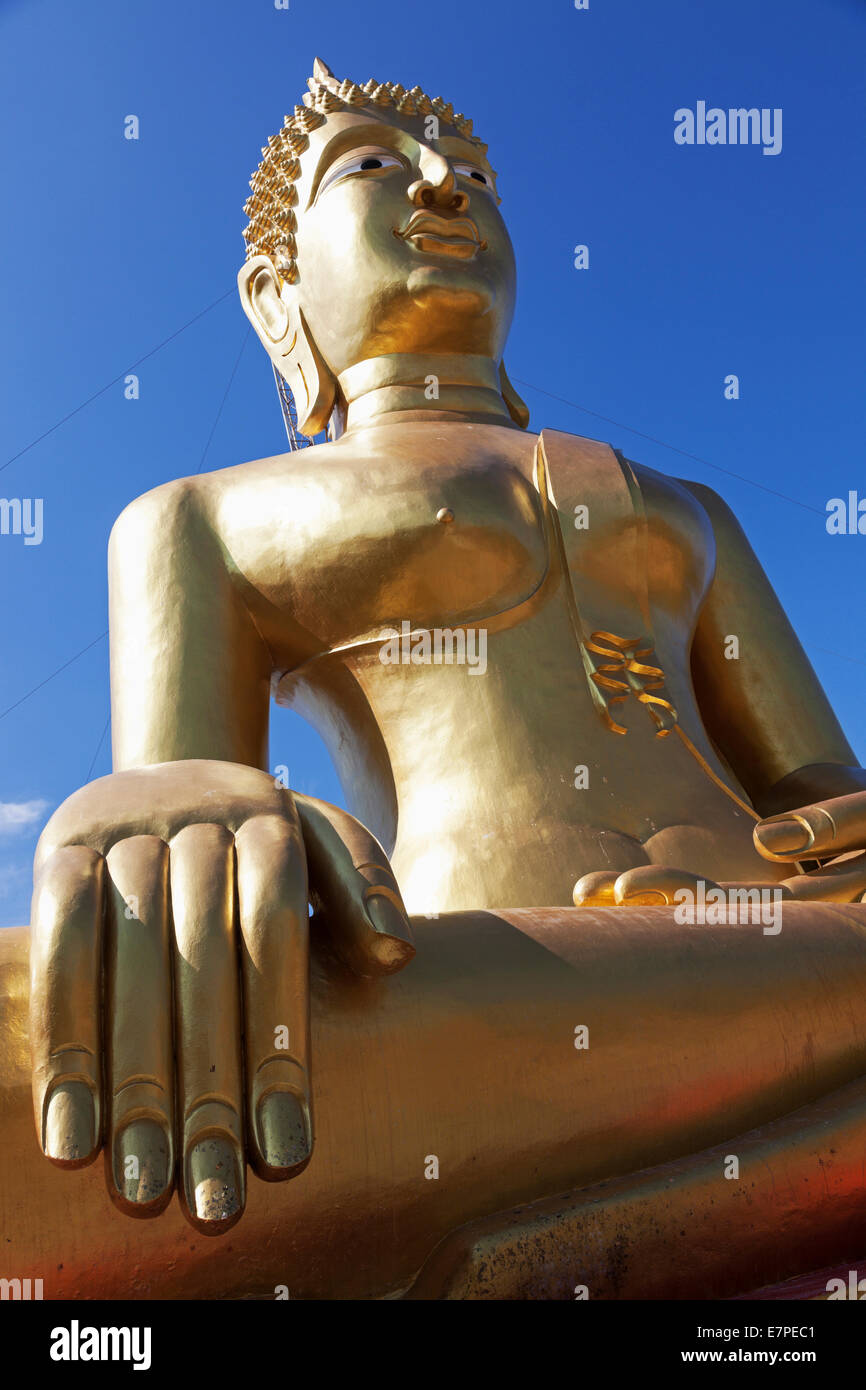 Thailand, Pattaya, Golden sitting Buddha Stock Photo