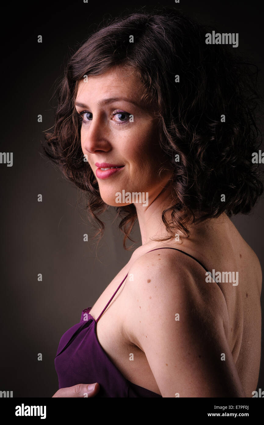 beautiful brunettte woman portrait Stock Photo