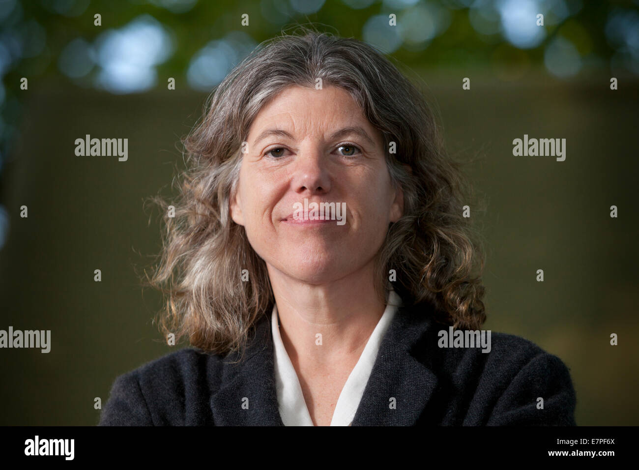 Sigrid Rausing is a Swedish philanthropist, anthropologist and publisher, at the Edinburgh International Book Festival 2014. Stock Photo