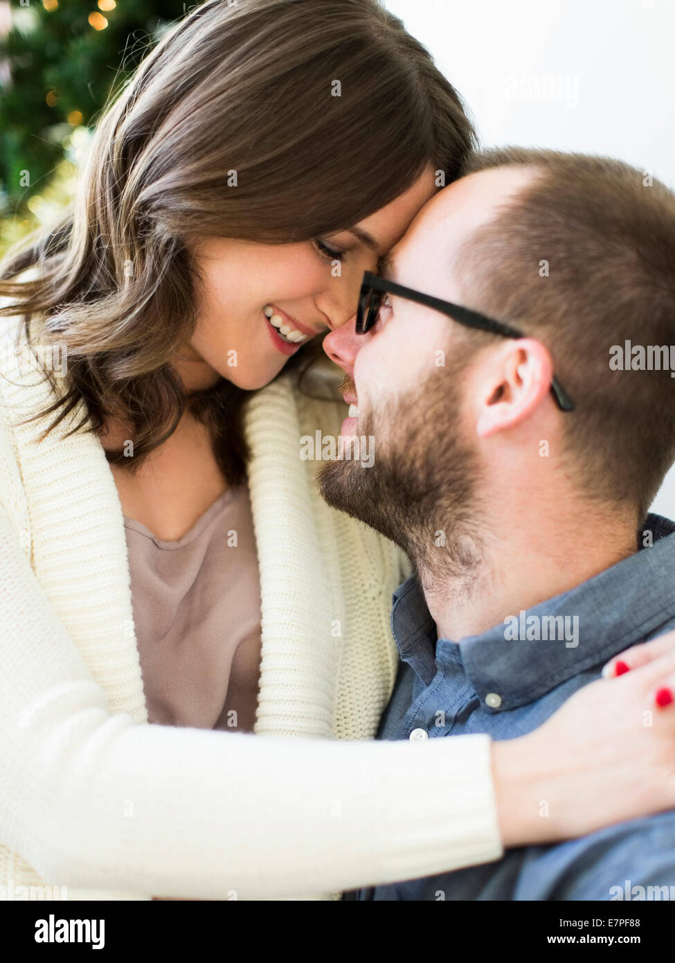 Couple rubbing noses Stock Photo Alamy