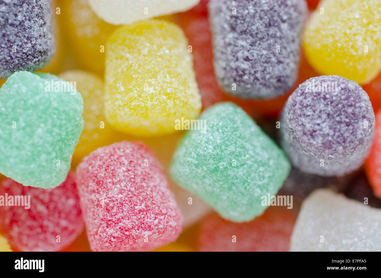 Close-up of colorful gum drops Stock Photo