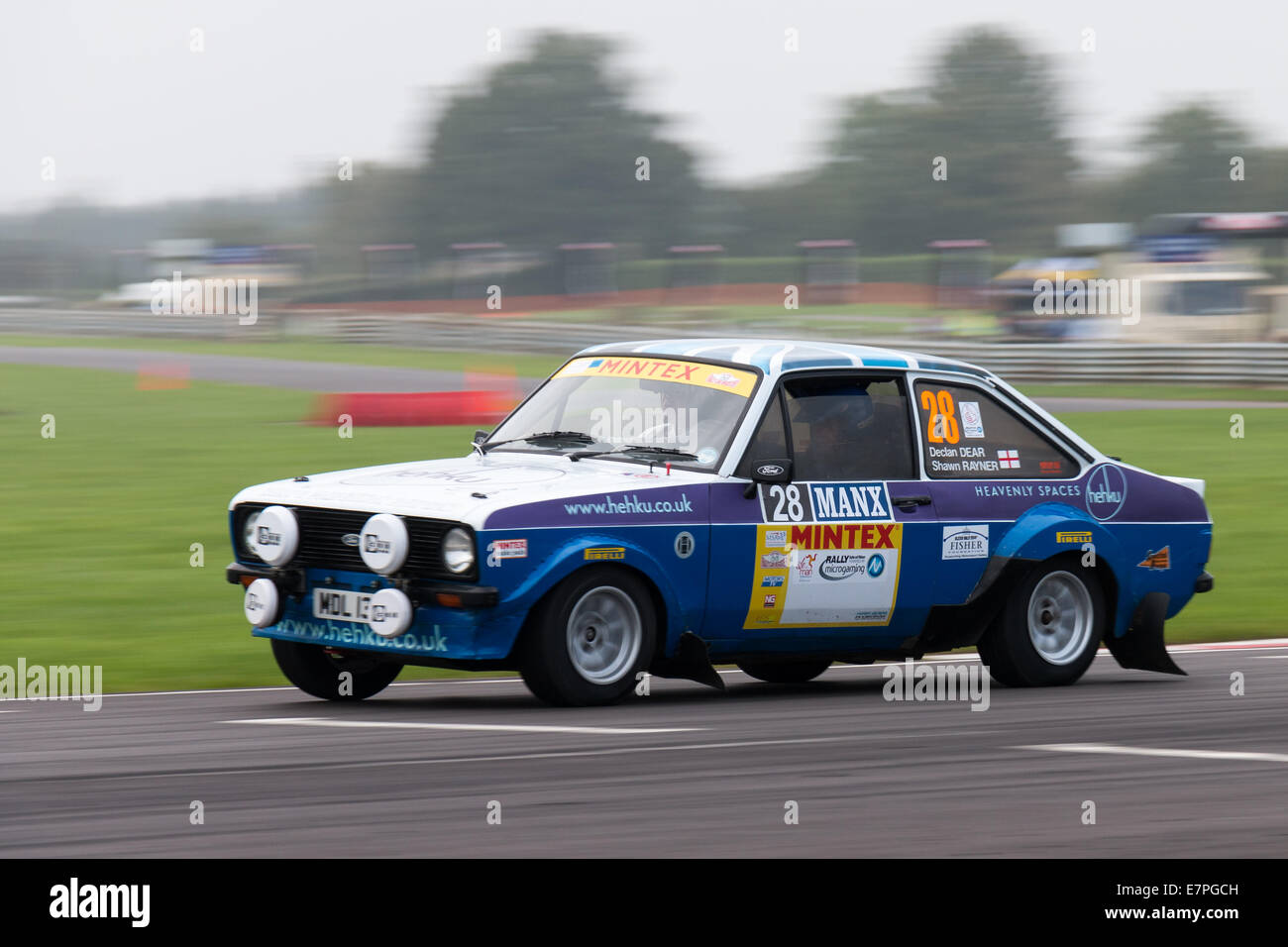A rally car takes to the track at Rallyday at Castle Combe Stock Photo ...