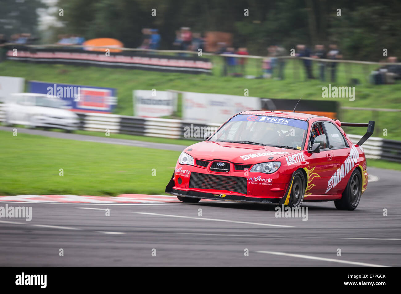 A rally car takes to the track at Rallyday at Castle Combe Stock Photo ...
