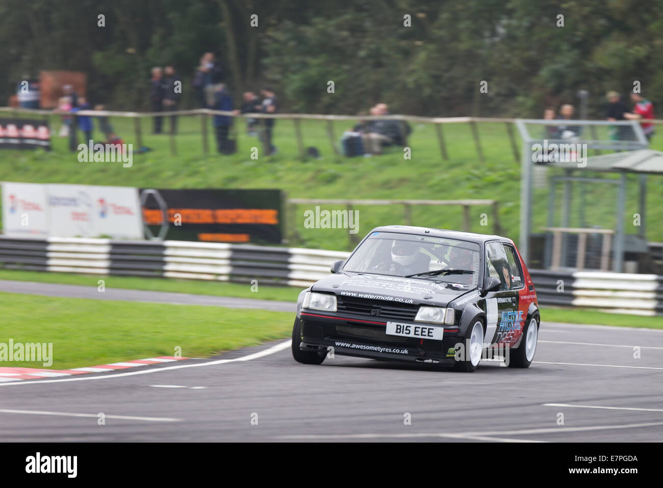 A rally car takes to the track at Rallyday at Castle Combe Stock Photo ...