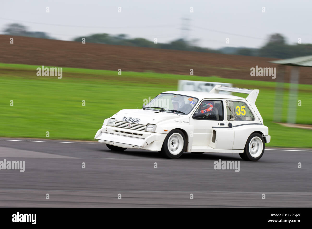 A rally car takes to the track at Rallyday at Castle Combe Stock Photo ...