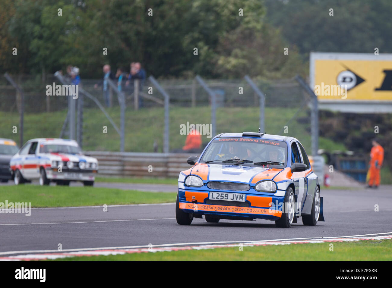 A rally car takes to the track at Rallyday at Castle Combe Stock Photo ...