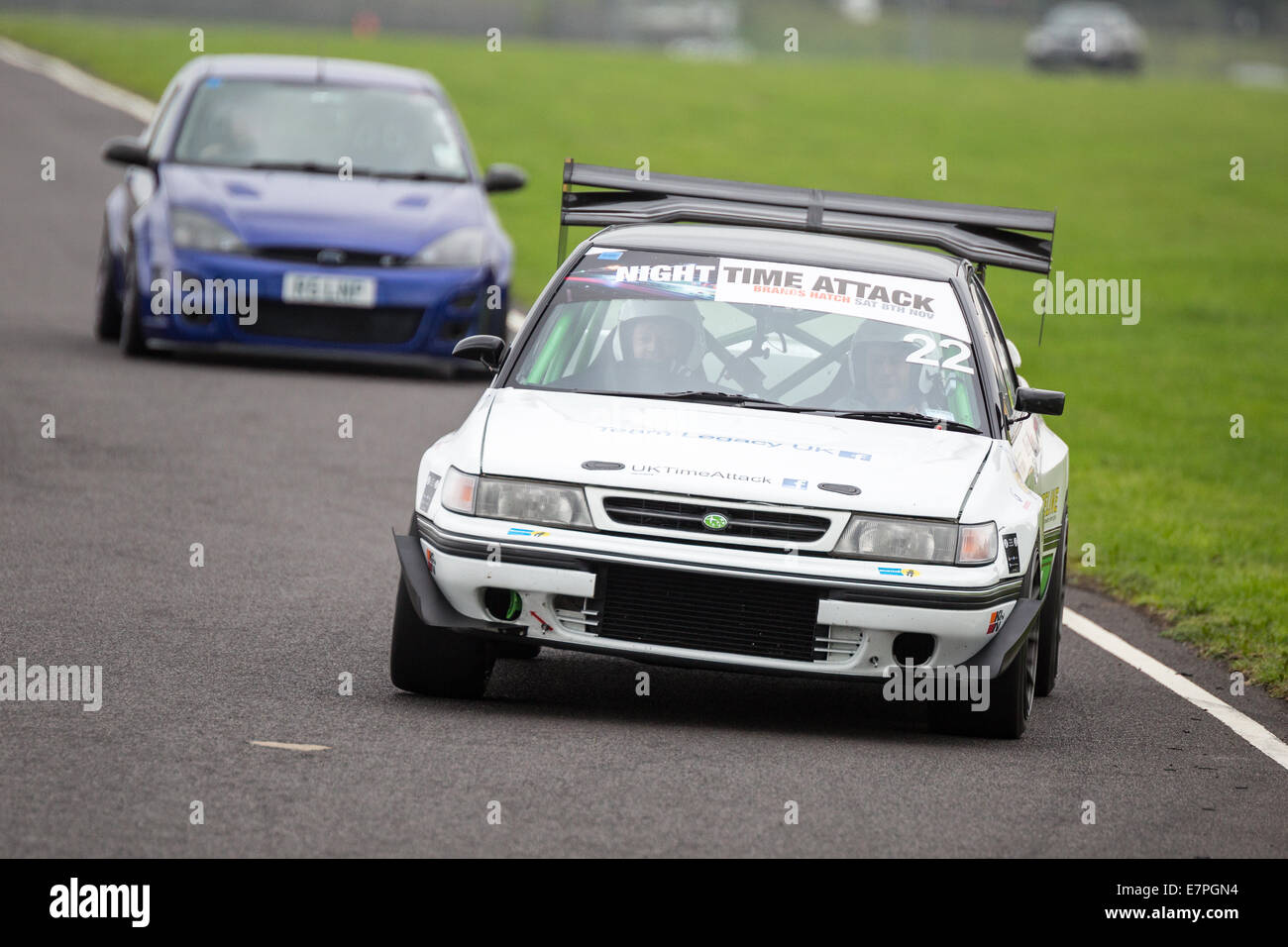 A rally car takes to the track at Rallyday at Castle Combe Stock Photo ...