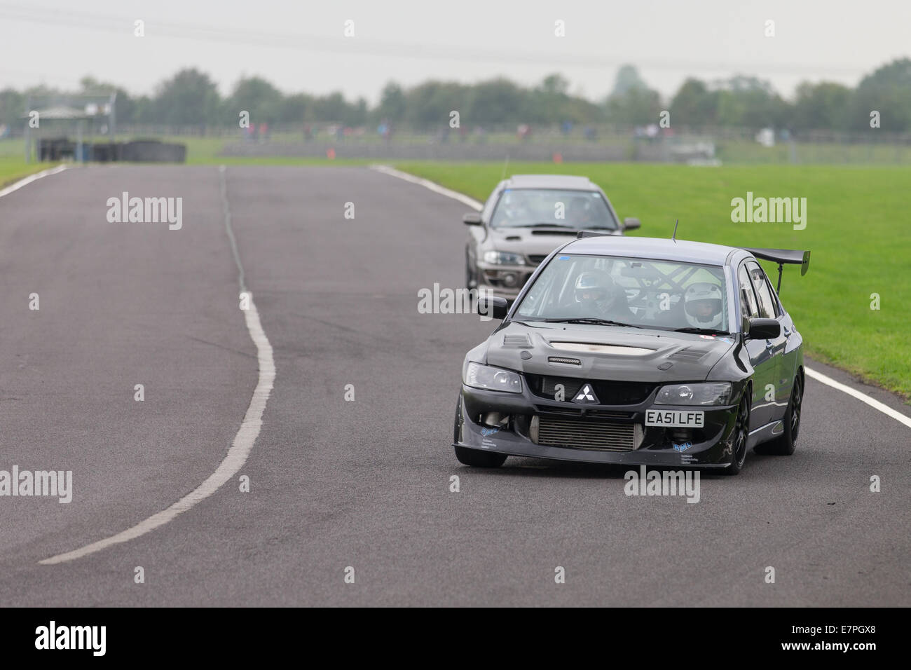 A rally car takes to the track at Rallyday at Castle Combe Stock Photo ...