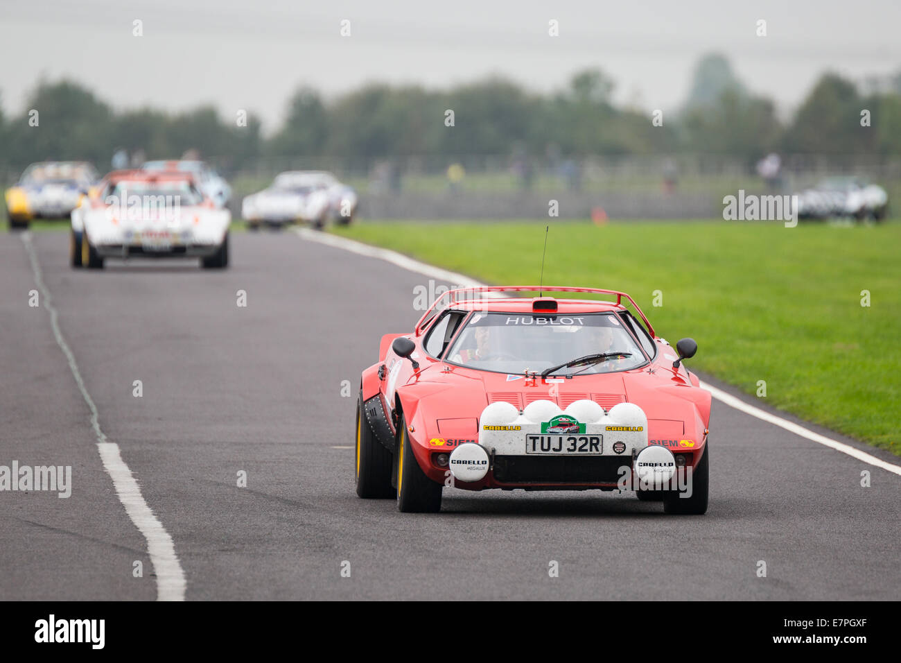 A rally car takes to the track at Rallyday at Castle Combe Stock Photo ...