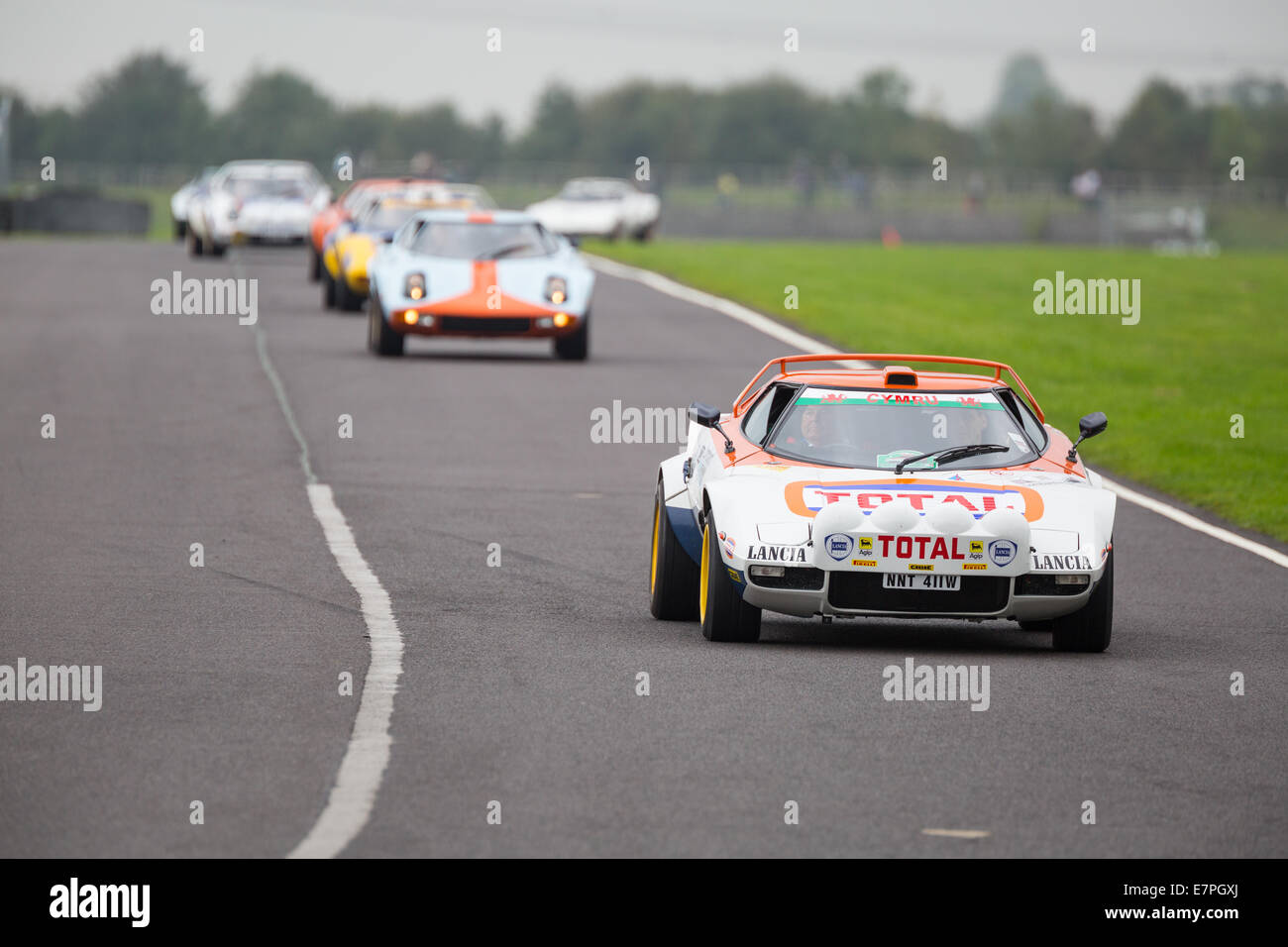 A rally car takes to the track at Rallyday at Castle Combe Stock Photo ...