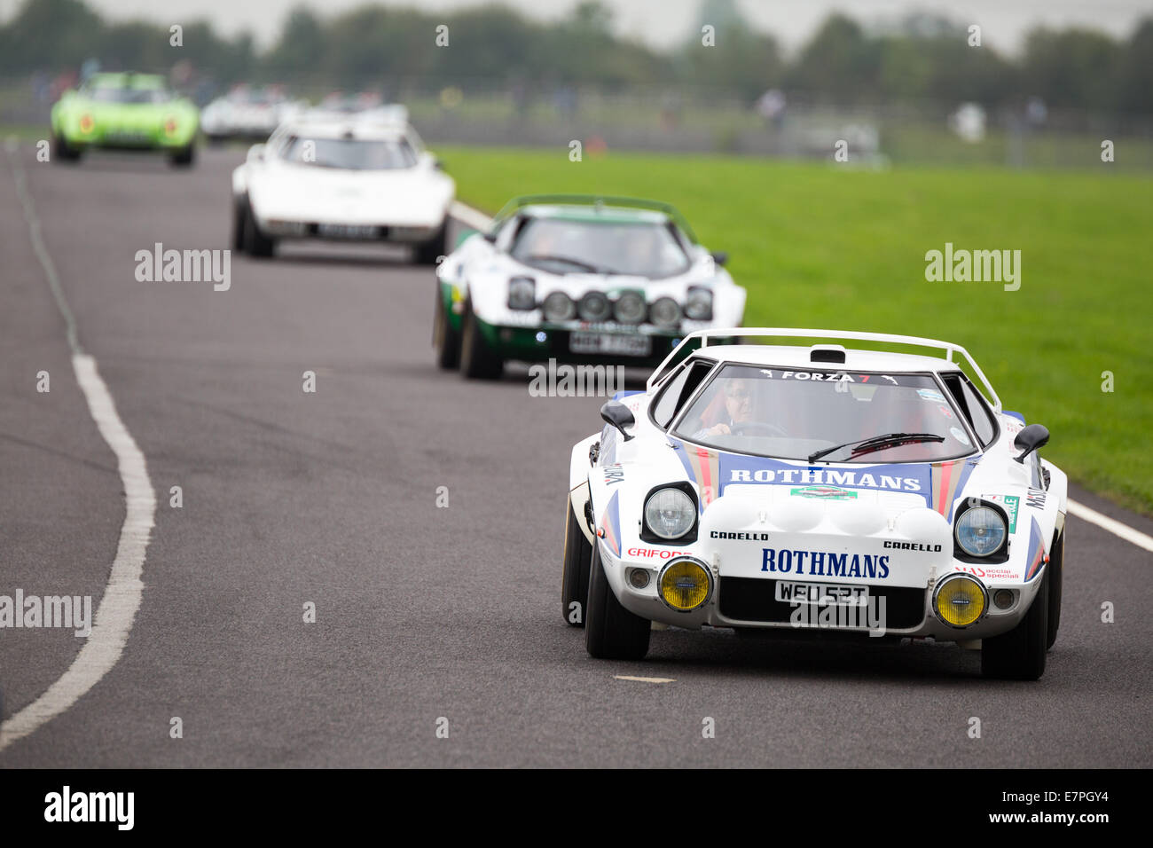 A rally car takes to the track at Rallyday at Castle Combe Stock Photo ...