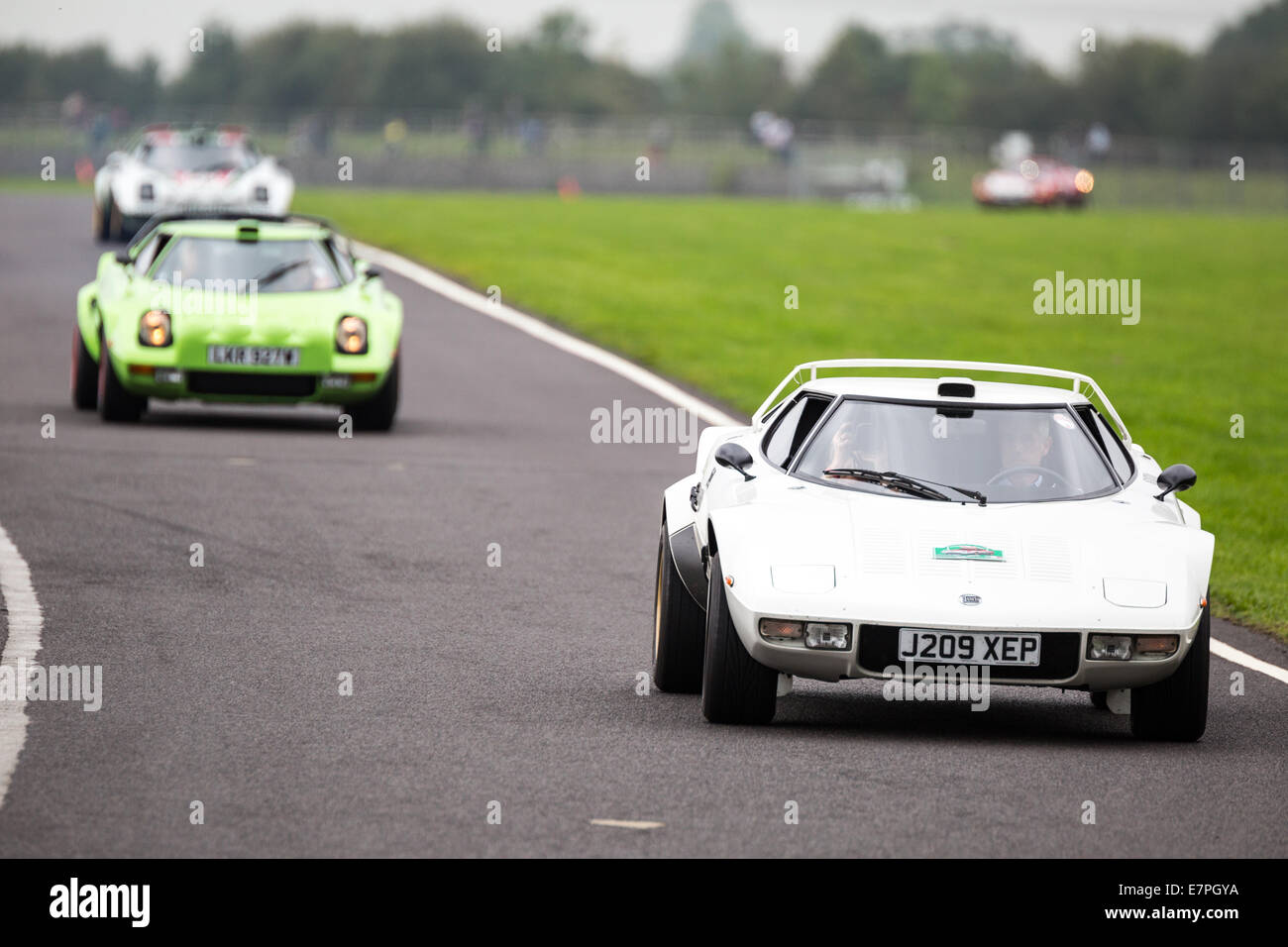 A rally car takes to the track at Rallyday at Castle Combe Stock Photo ...