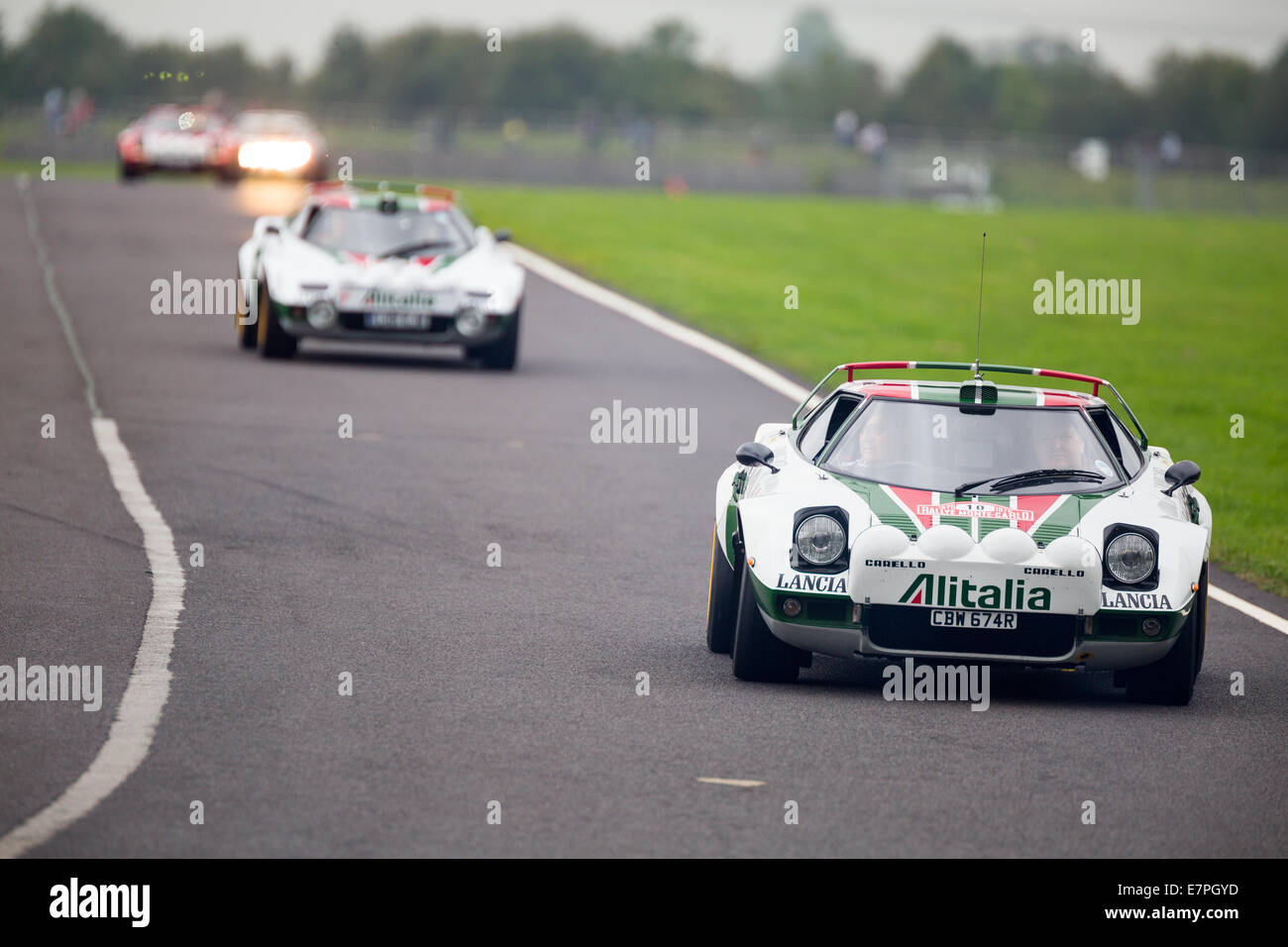 A rally car takes to the track at Rallyday at Castle Combe Stock Photo ...