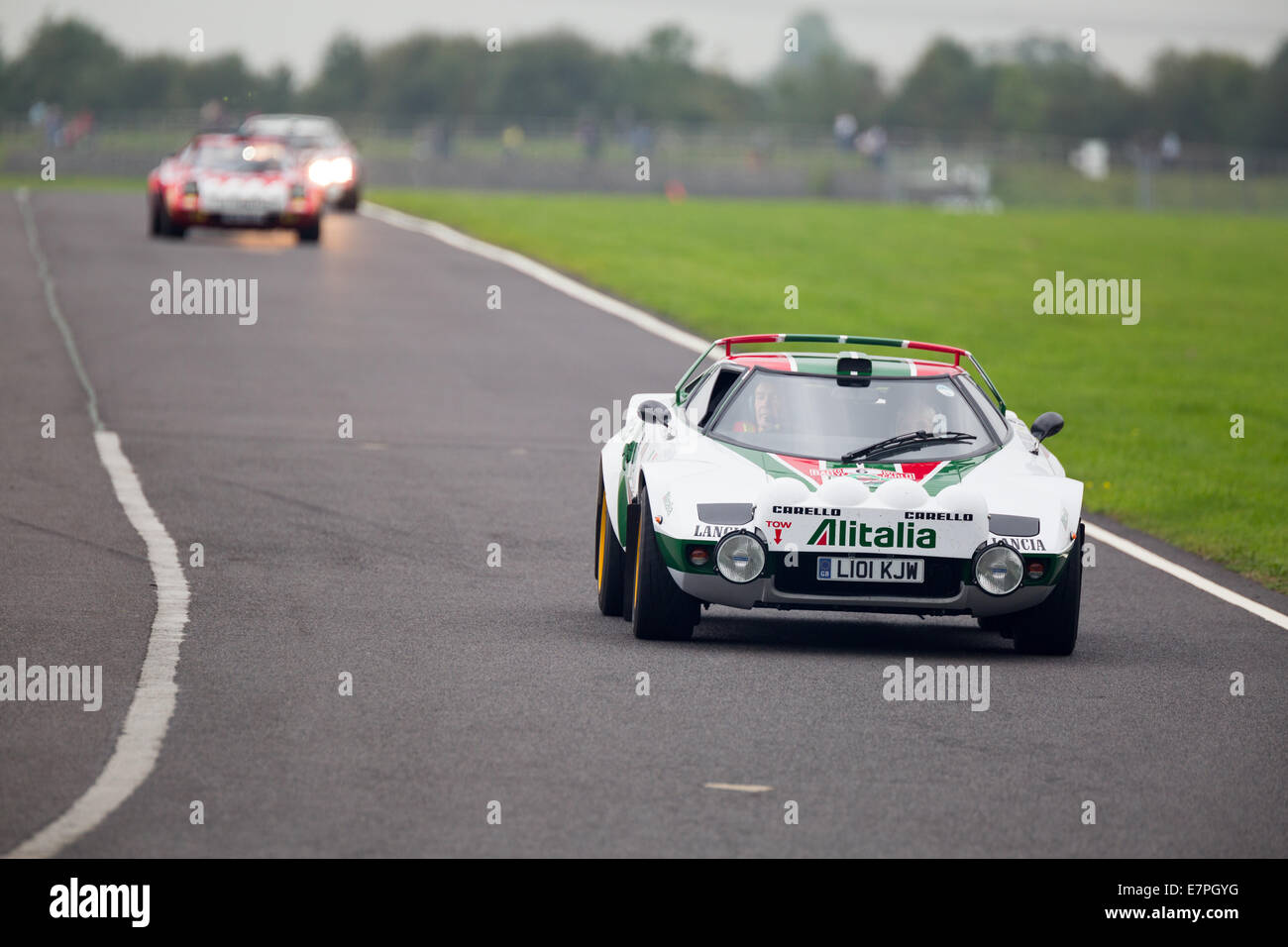 A rally car takes to the track at Rallyday at Castle Combe Stock Photo ...