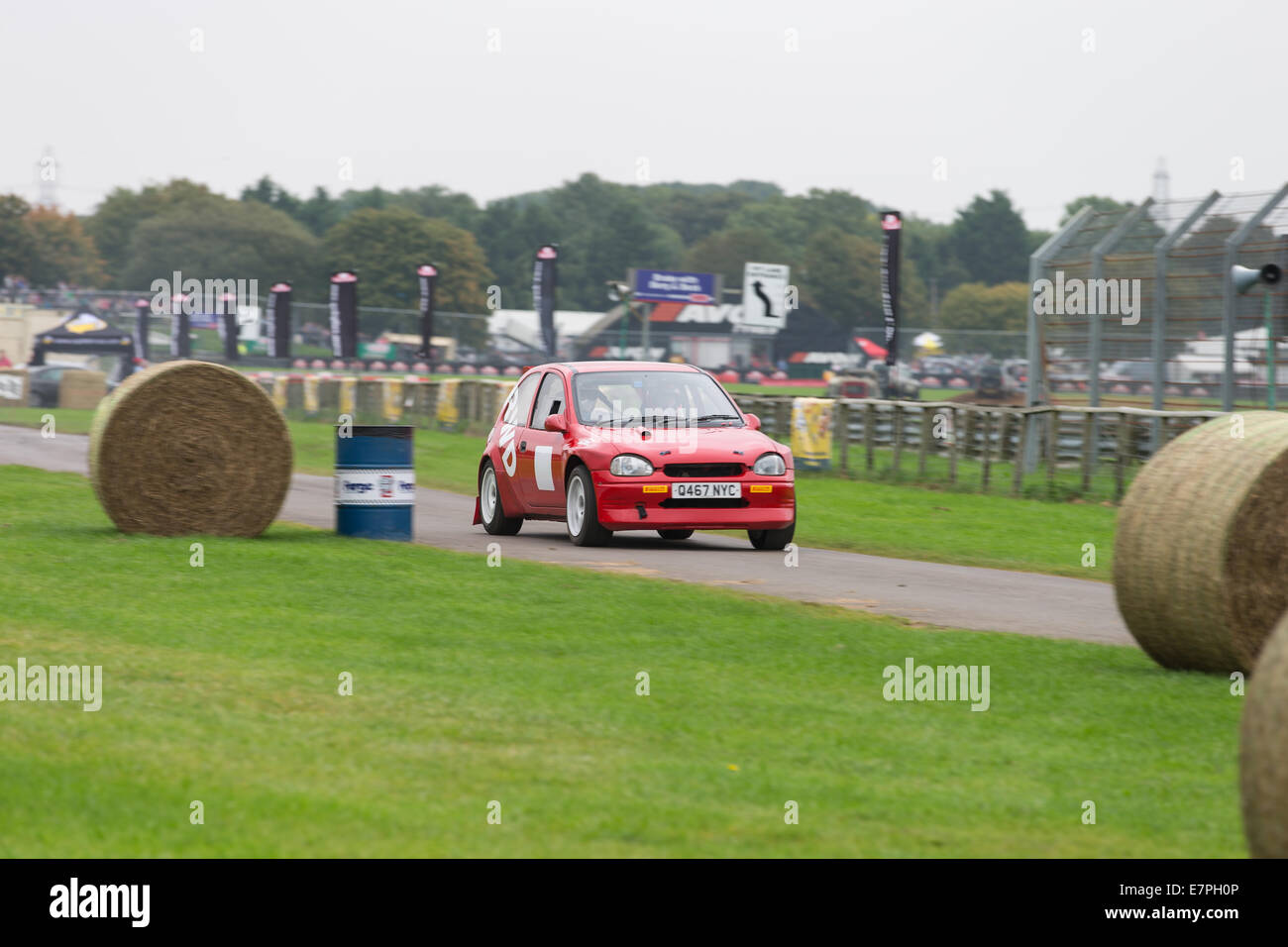 A rally car takes to the track at Rallyday at Castle Combe Stock Photo ...