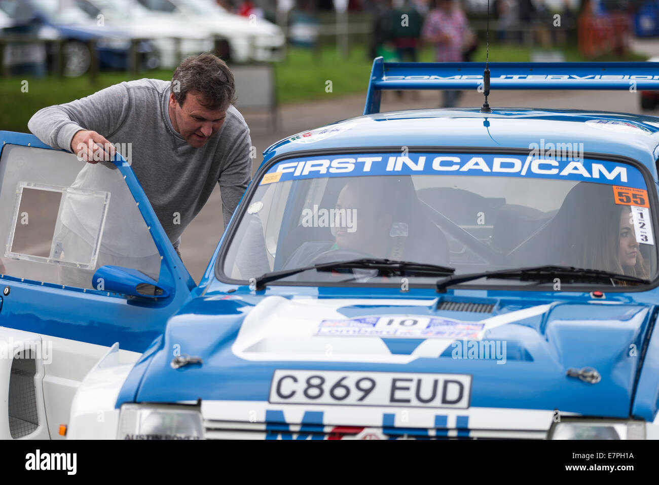 A rally car takes to the track at Rallyday at Castle Combe Stock Photo ...