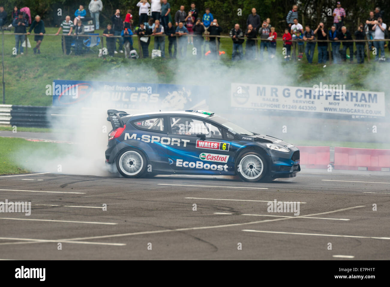 A rally car takes to the track at Rallyday at Castle Combe Stock Photo ...