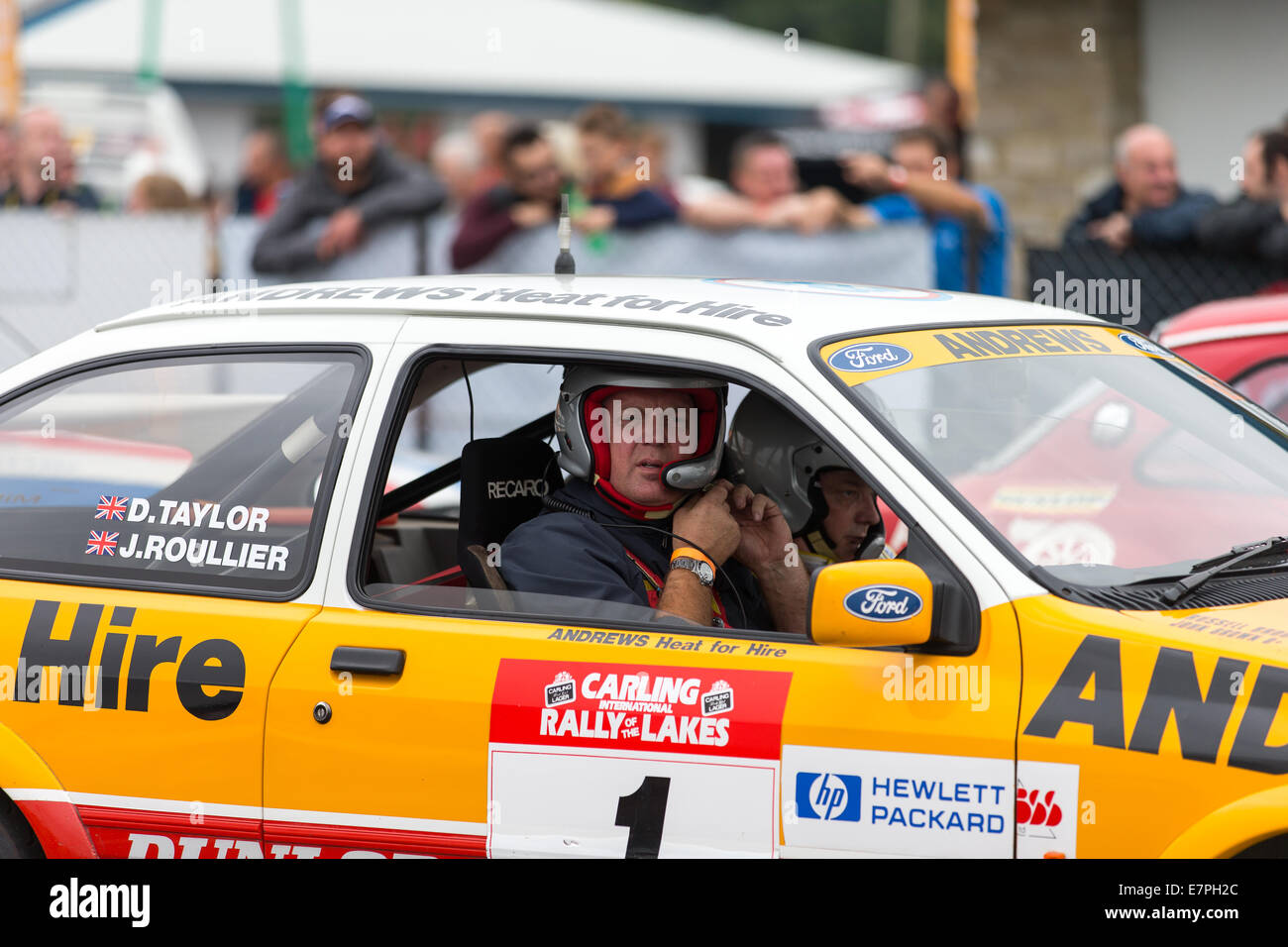 A rally car takes to the track at Rallyday at Castle Combe Stock Photo ...