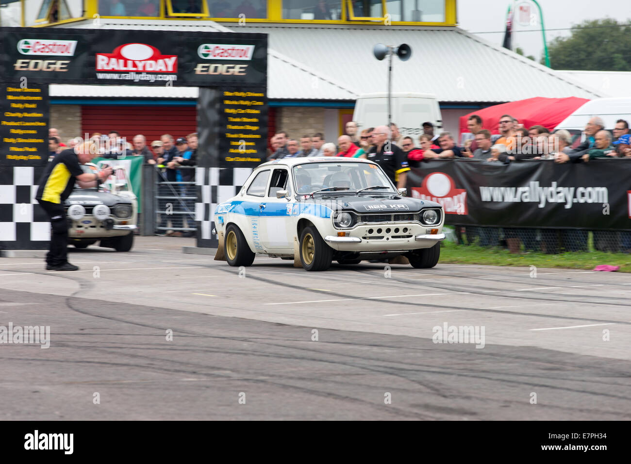A rally car takes to the track at Rallyday at Castle Combe Stock Photo ...