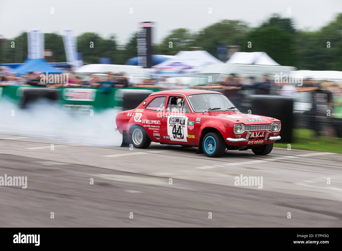 A rally car takes to the track at Rallyday at Castle Combe Stock Photo ...