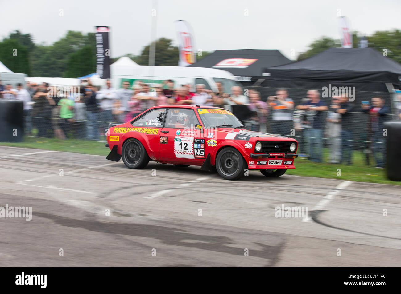 A rally car takes to the track at Rallyday at Castle Combe Stock Photo ...
