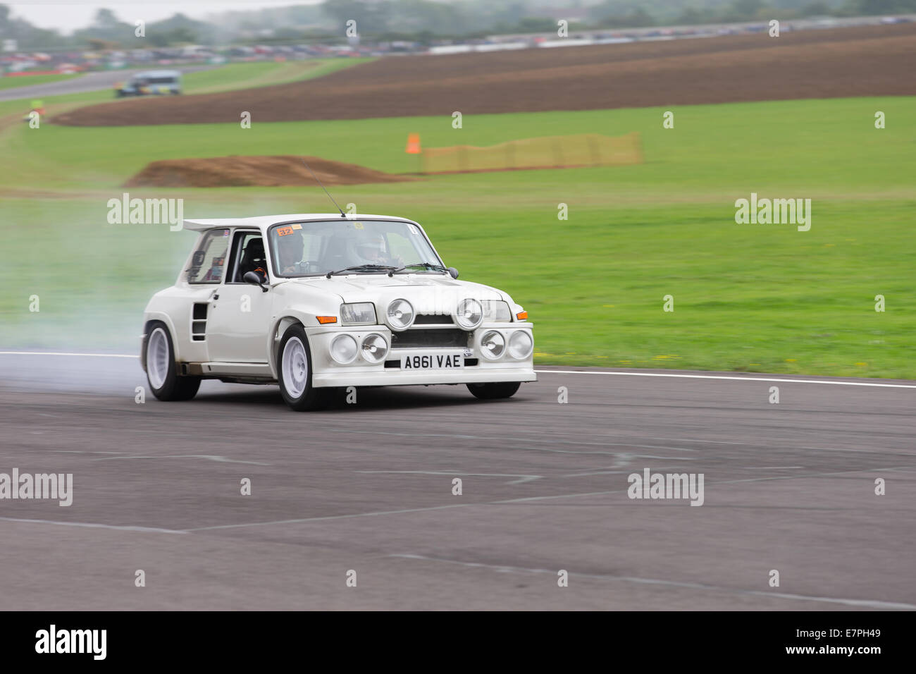 A rally car takes to the track at Rallyday at Castle Combe Stock Photo ...