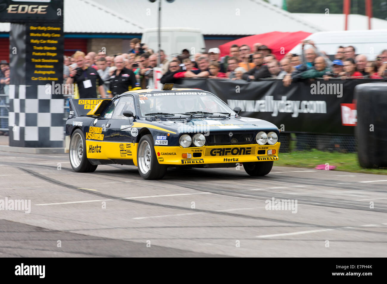 A rally car takes to the track at Rallyday at Castle Combe Stock Photo ...