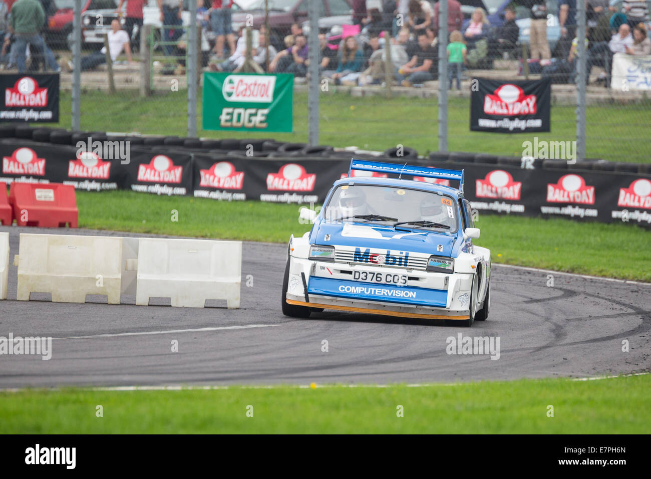 A rally car takes to the track at Rallyday at Castle Combe Stock Photo ...