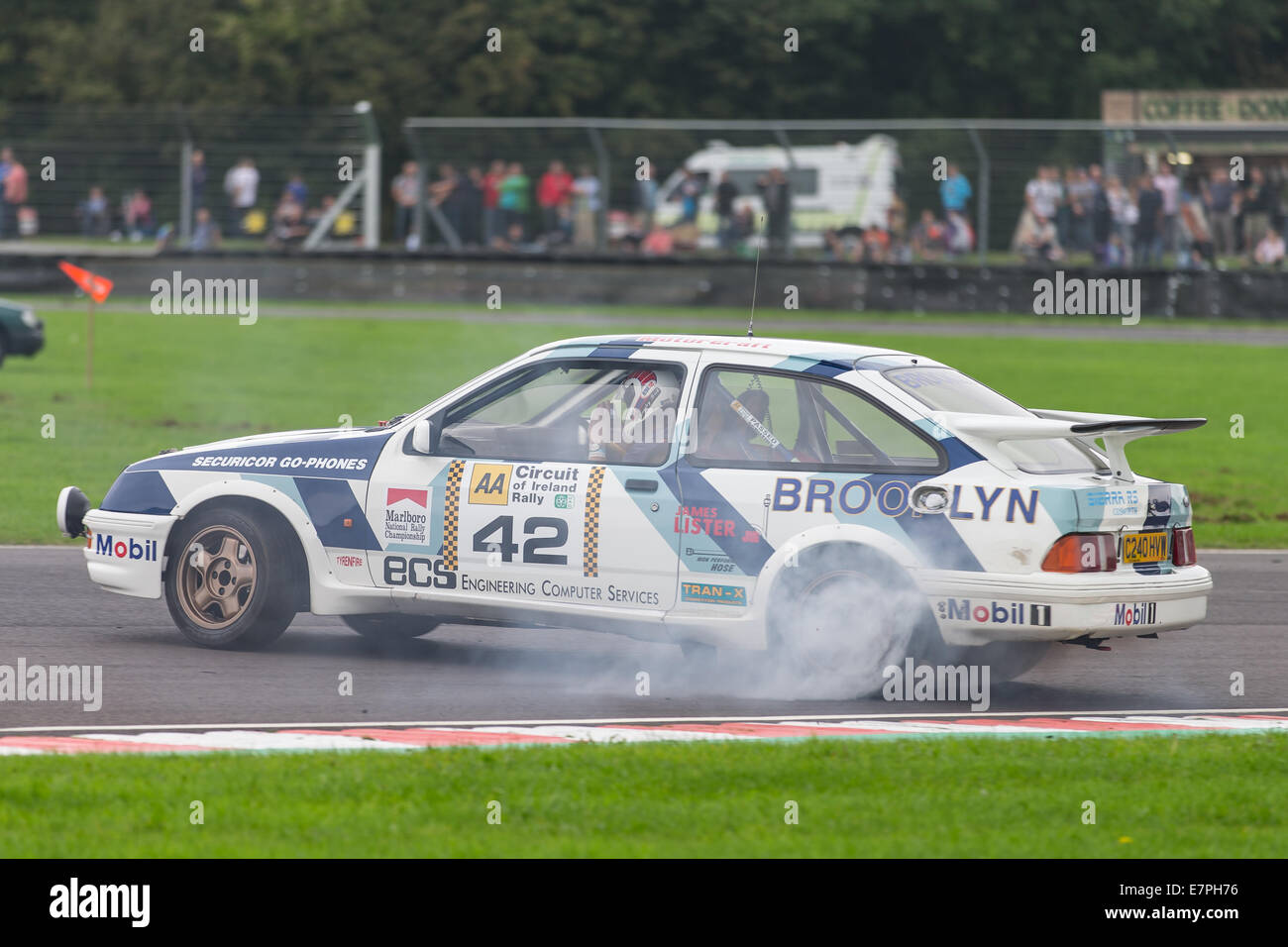 A rally car takes to the track at Rallyday at Castle Combe Stock Photo ...