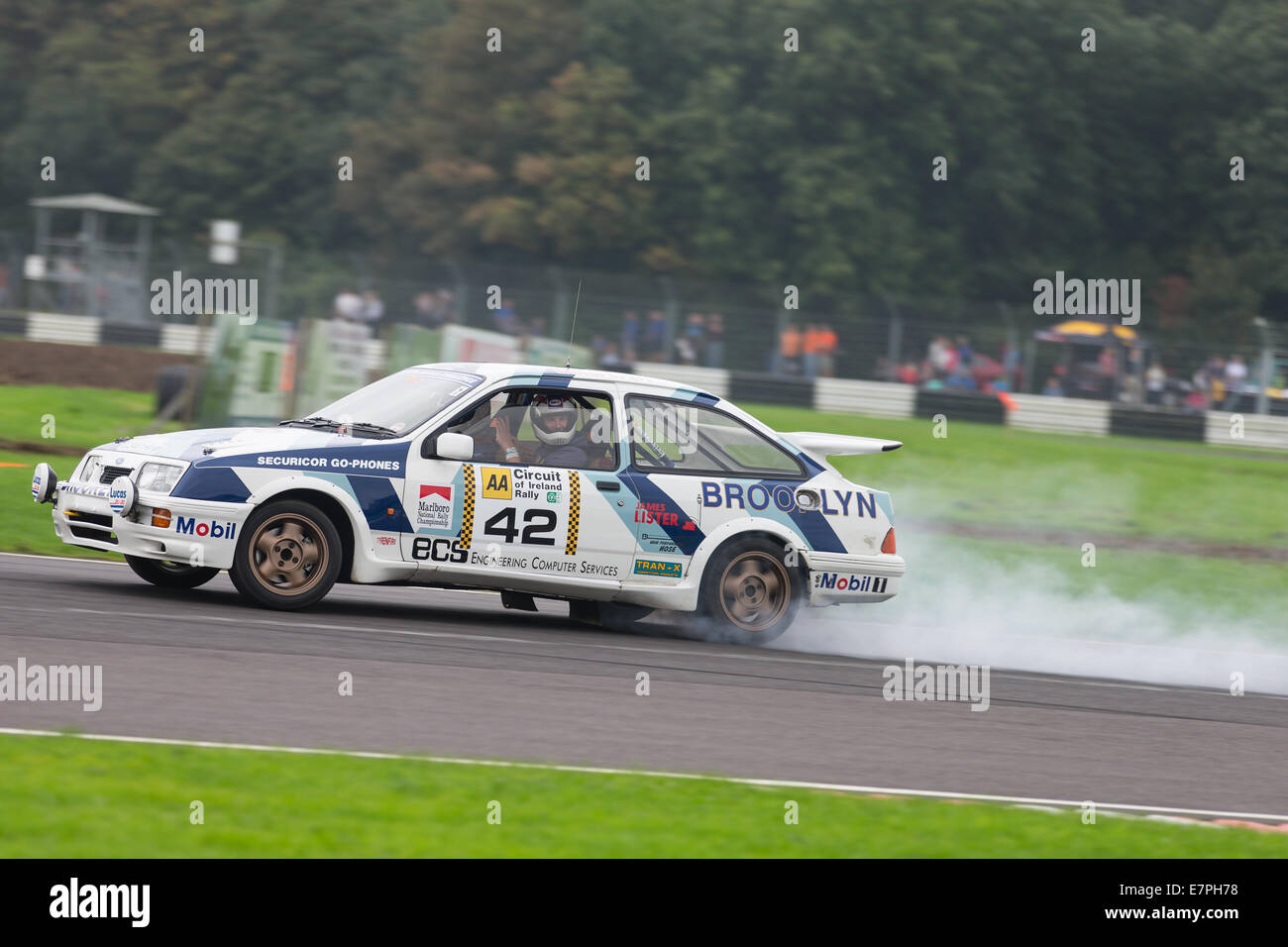 A rally car takes to the track at Rallyday at Castle Combe Stock Photo ...