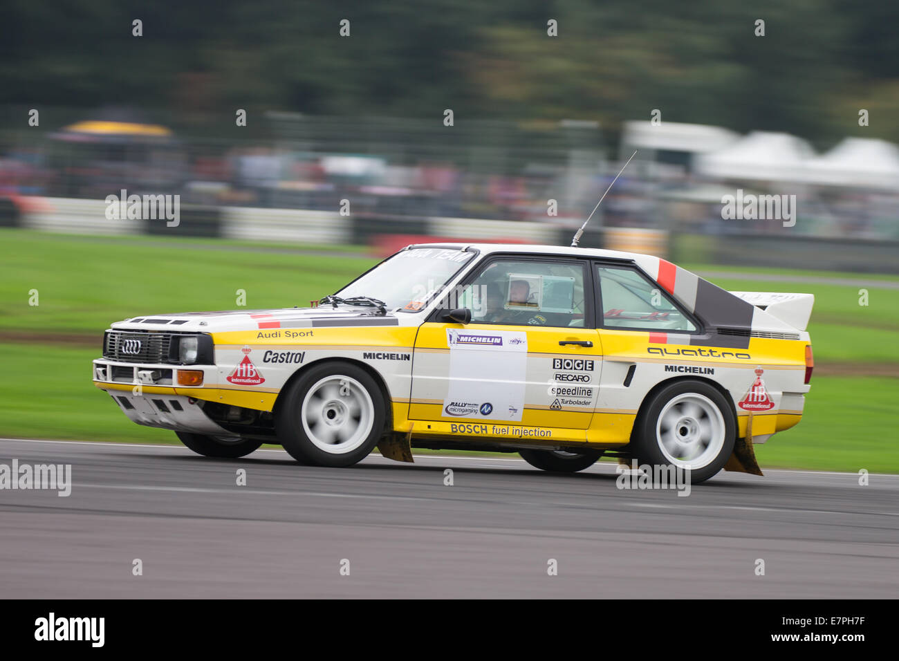 A rally car takes to the track at Rallyday at Castle Combe Stock Photo ...