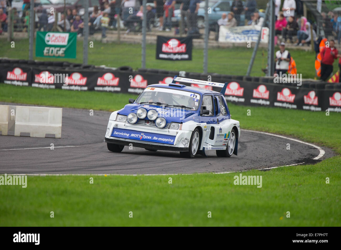 A rally car takes to the track at Rallyday at Castle Combe Stock Photo ...
