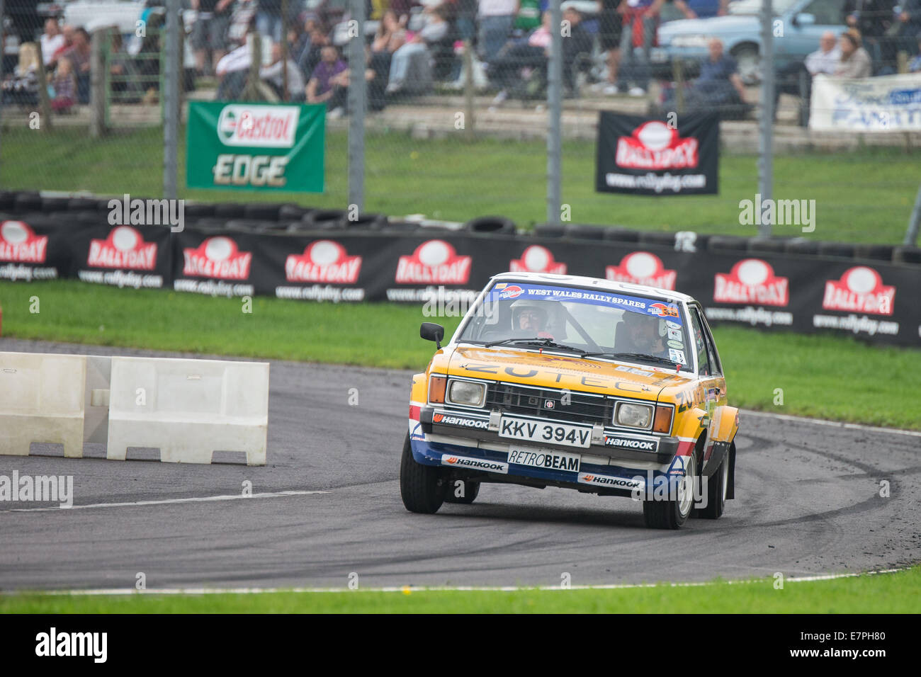 A rally car takes to the track at Rallyday at Castle Combe Stock Photo ...
