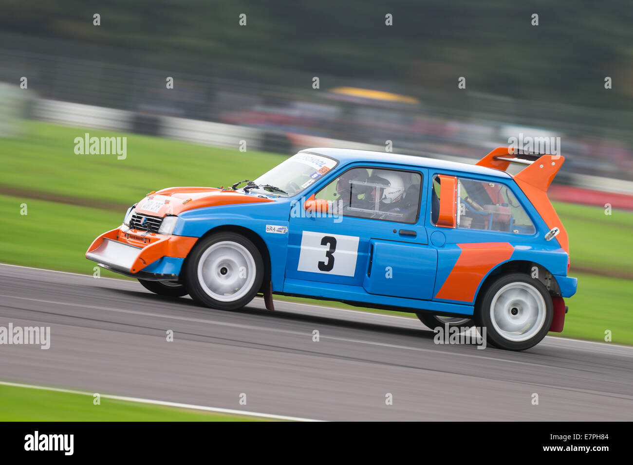 A rally car takes to the track at Rallyday at Castle Combe Stock Photo ...