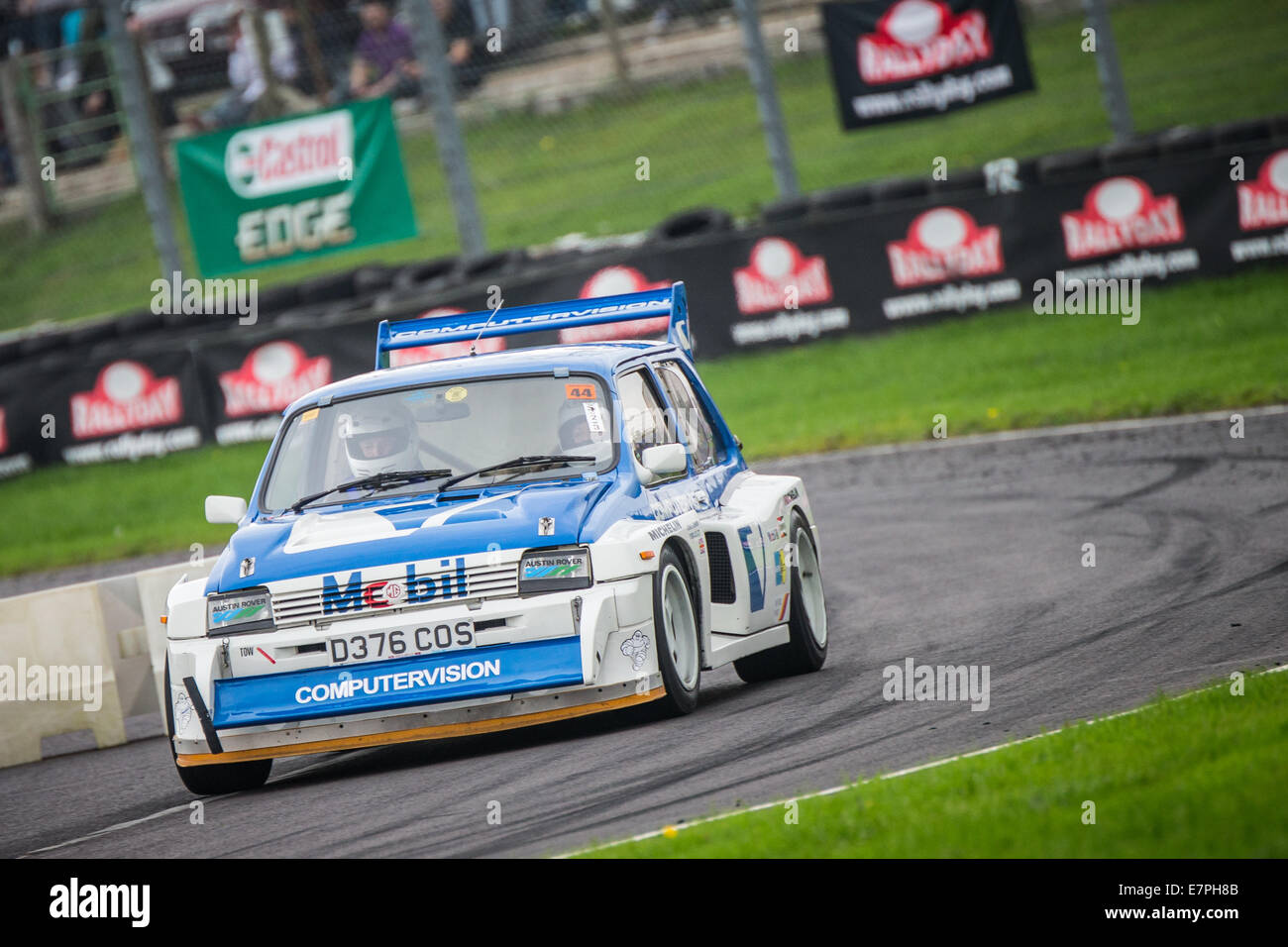 A rally car takes to the track at Rallyday at Castle Combe Stock Photo ...