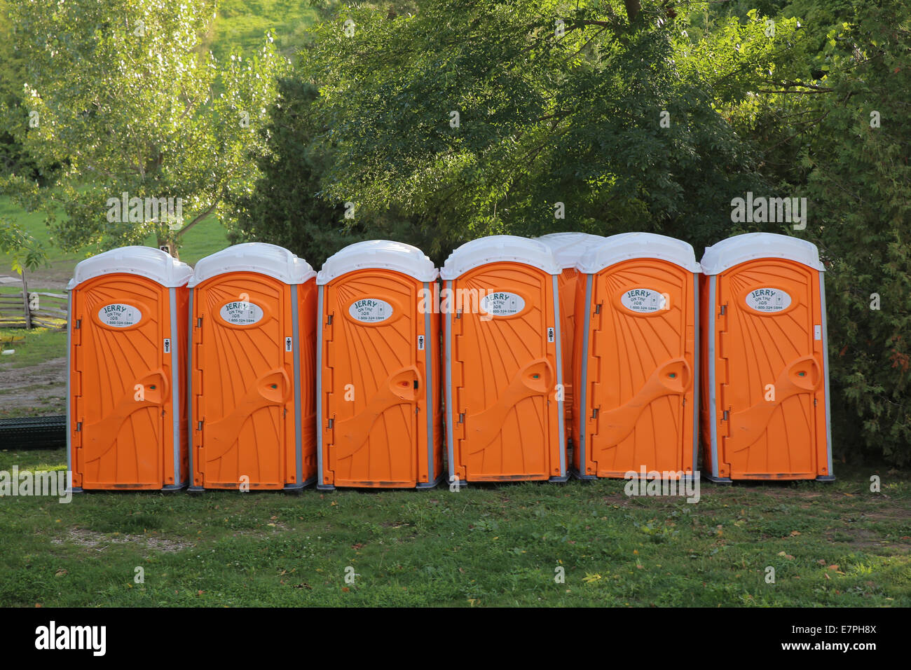 outdoor portable toilets Stock Photo