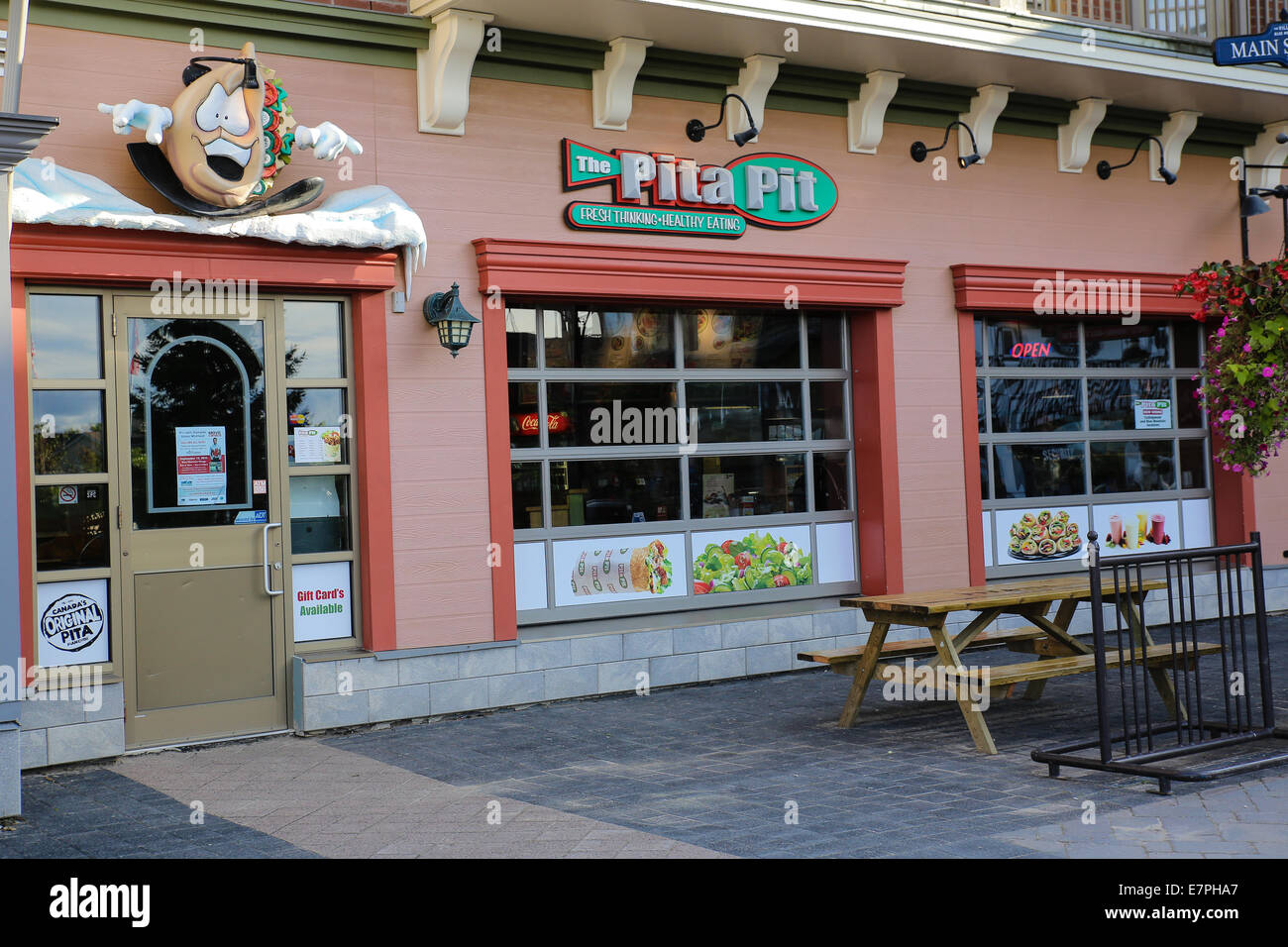 Pita Pit is a quick-service restaurant franchise serving pita sandwiches. Its headquarters are in Kingston, Ontario, Canada. Stock Photo