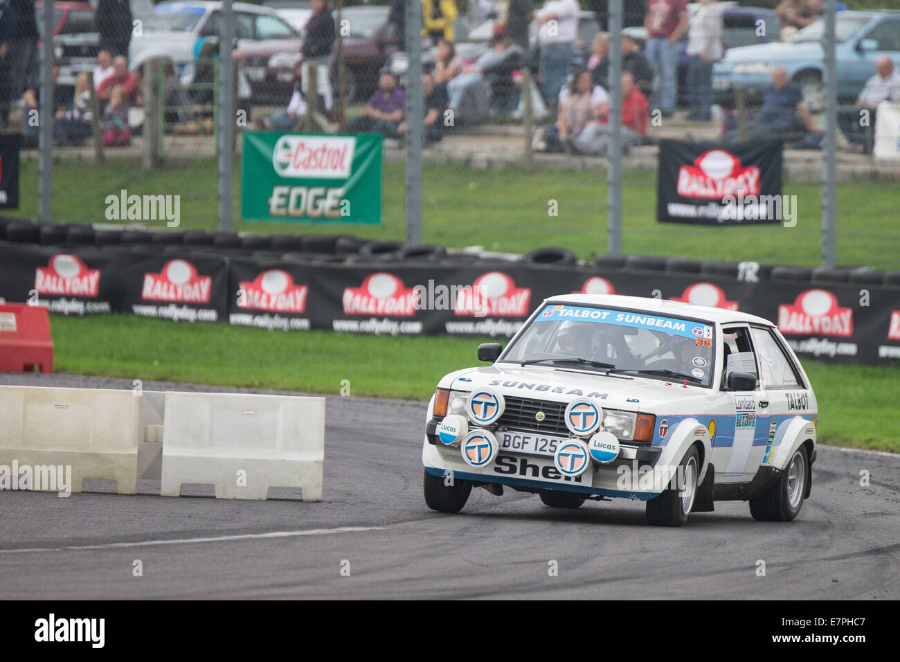 A rally car takes to the track at Rallyday at Castle Combe Stock Photo ...