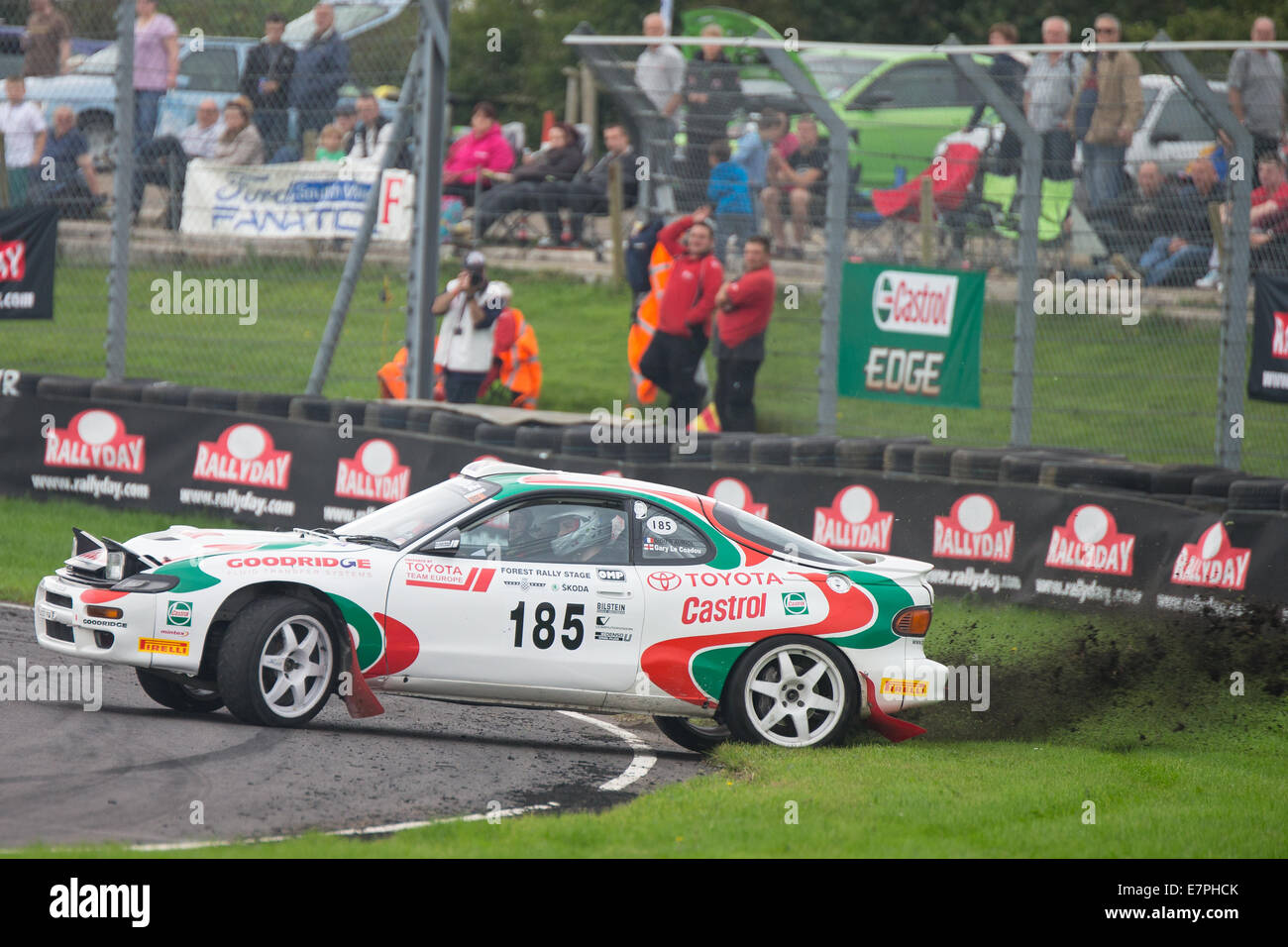 A rally car takes to the track at Rallyday at Castle Combe Stock Photo ...