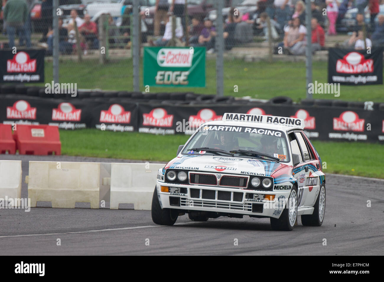 A rally car takes to the track at Rallyday at Castle Combe Stock Photo ...