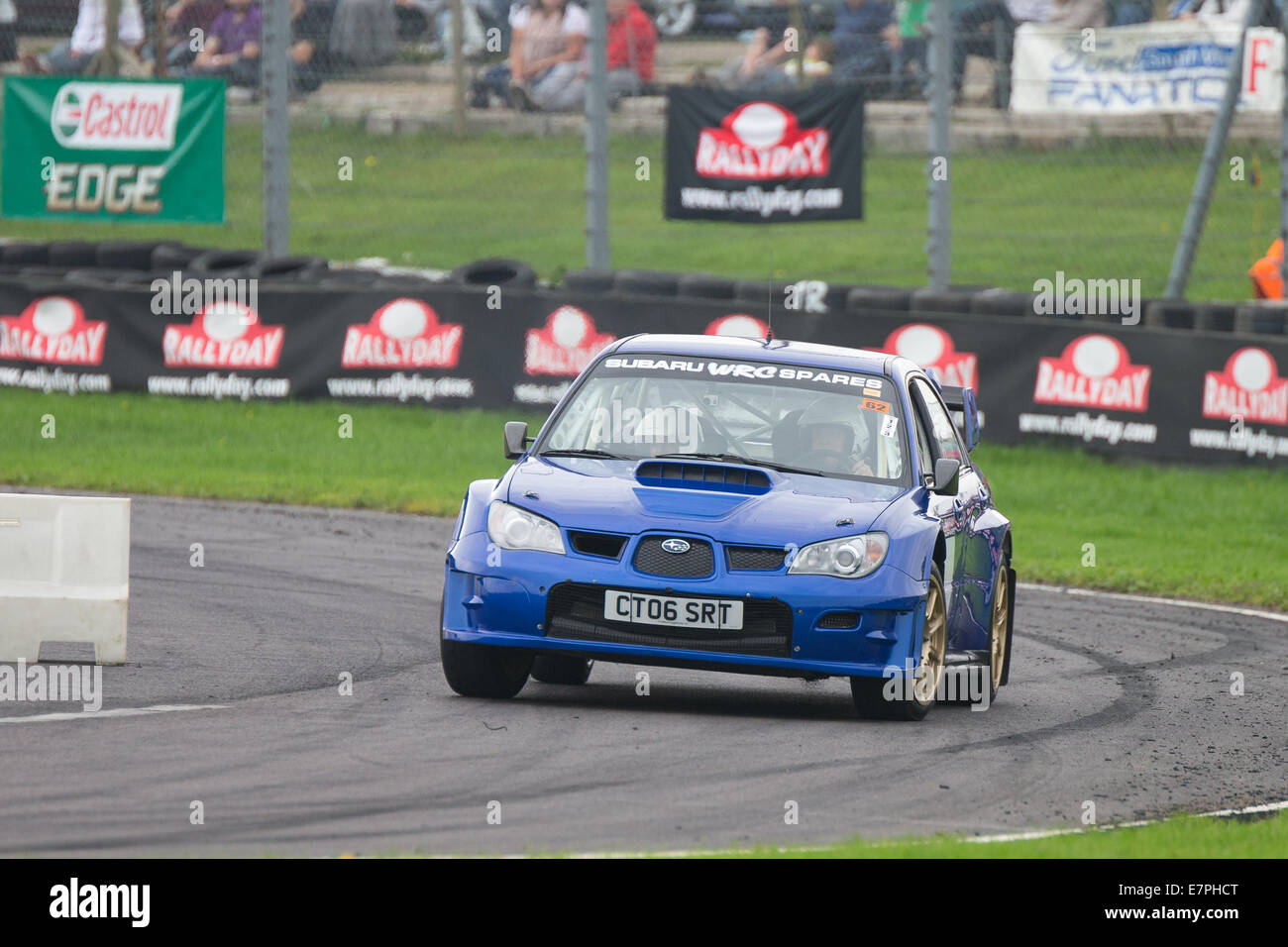 A rally car takes to the track at Rallyday at Castle Combe Stock Photo ...