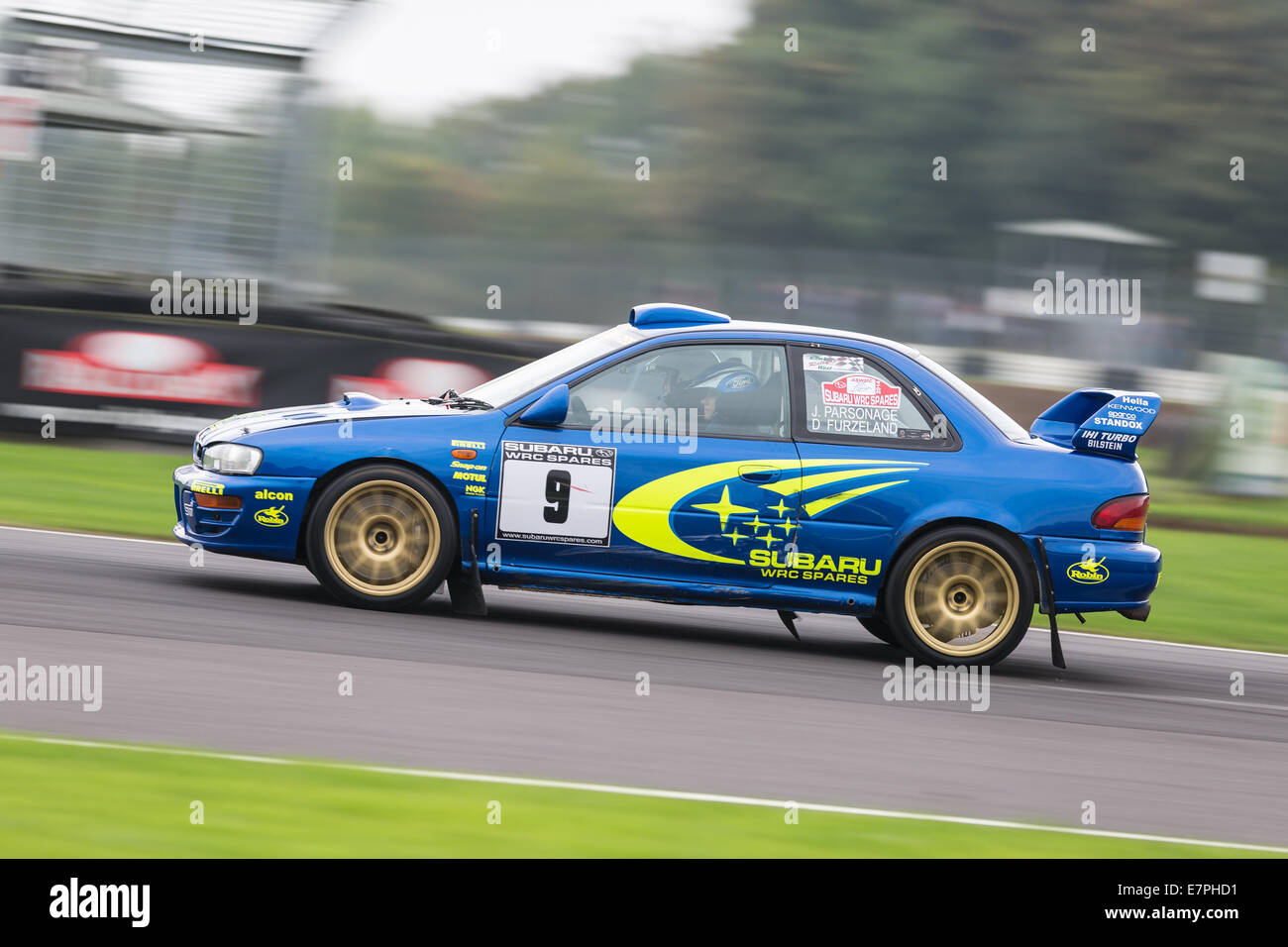 A rally car takes to the track at Rallyday at Castle Combe Stock Photo ...