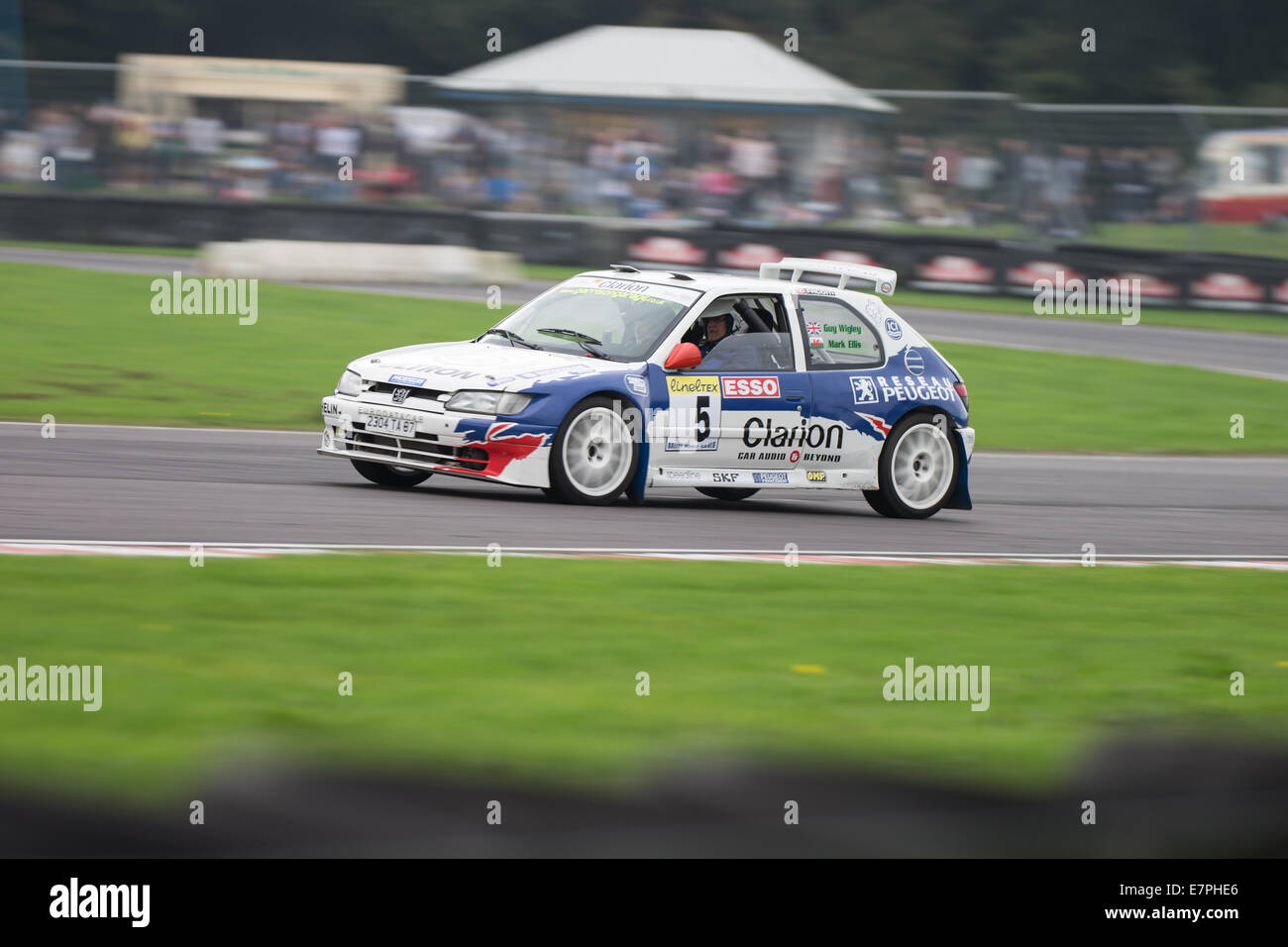 A rally car takes to the track at Rallyday at Castle Combe Stock Photo ...