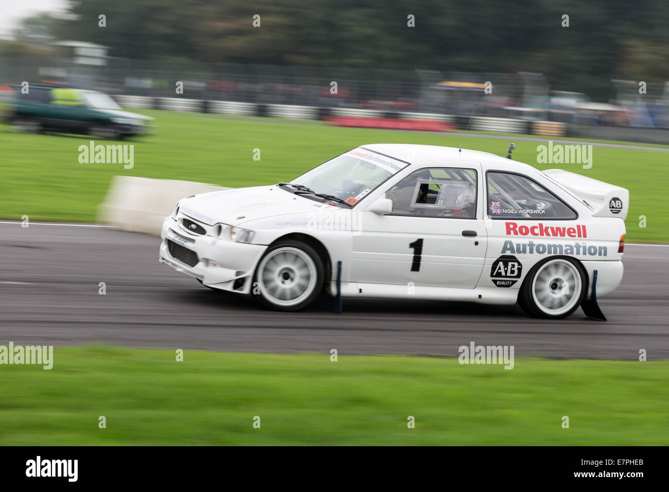 A rally car takes to the track at Rallyday at Castle Combe Stock Photo ...