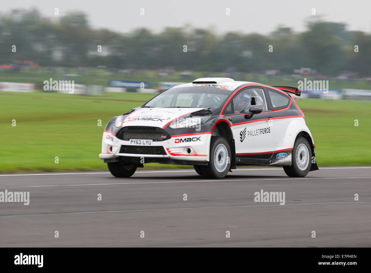 A rally car takes to the track at Rallyday at Castle Combe Stock Photo ...