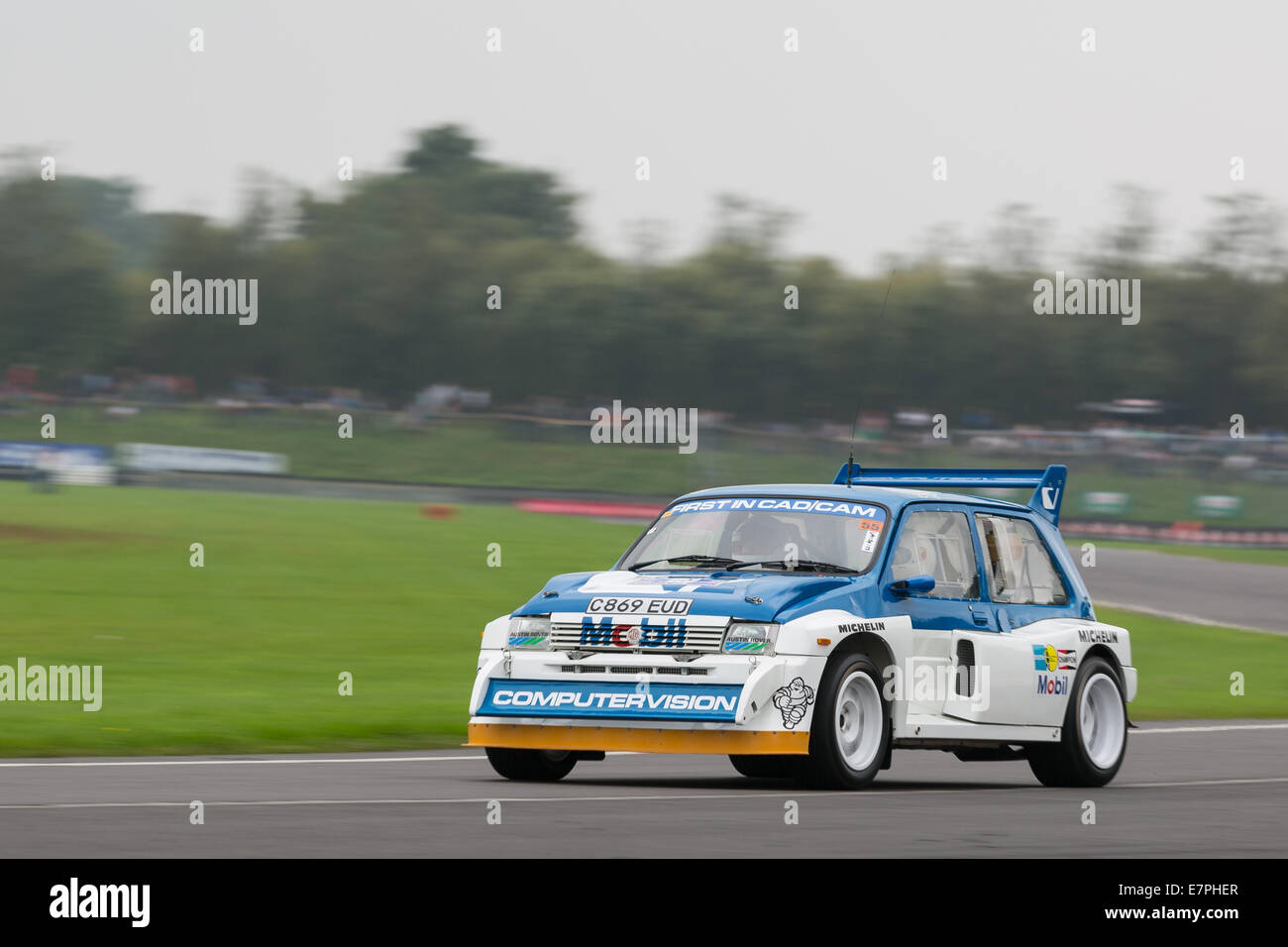 A rally car takes to the track at Rallyday at Castle Combe Stock Photo ...