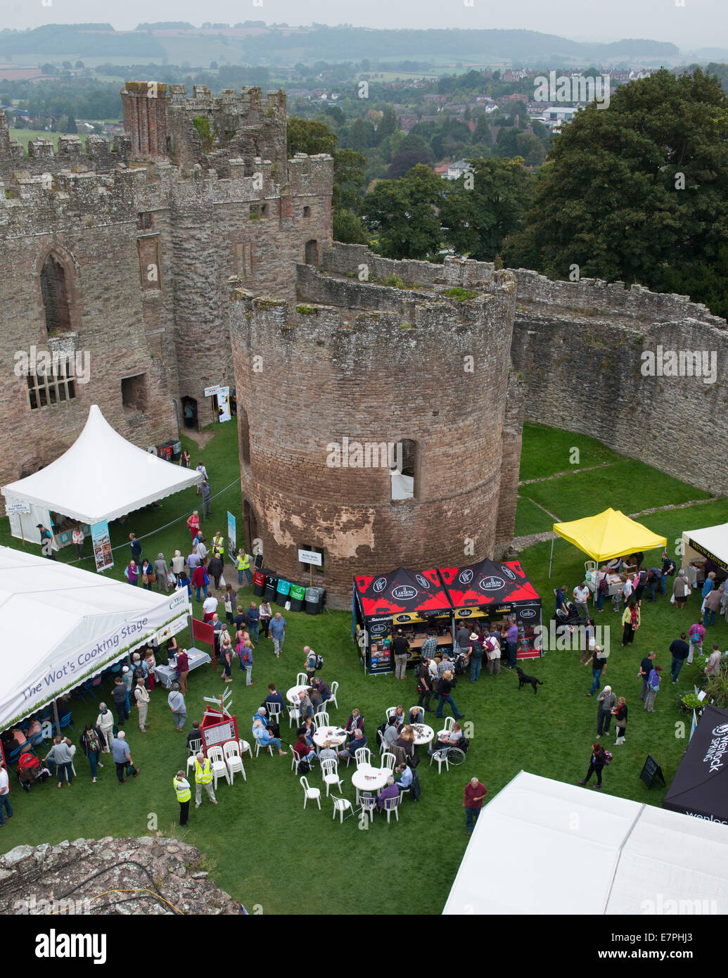 The 2014 Ludlow Food Festival held in Ludlow Castle grounds, Shropshire, England, Friday 12th September. Stock Photo