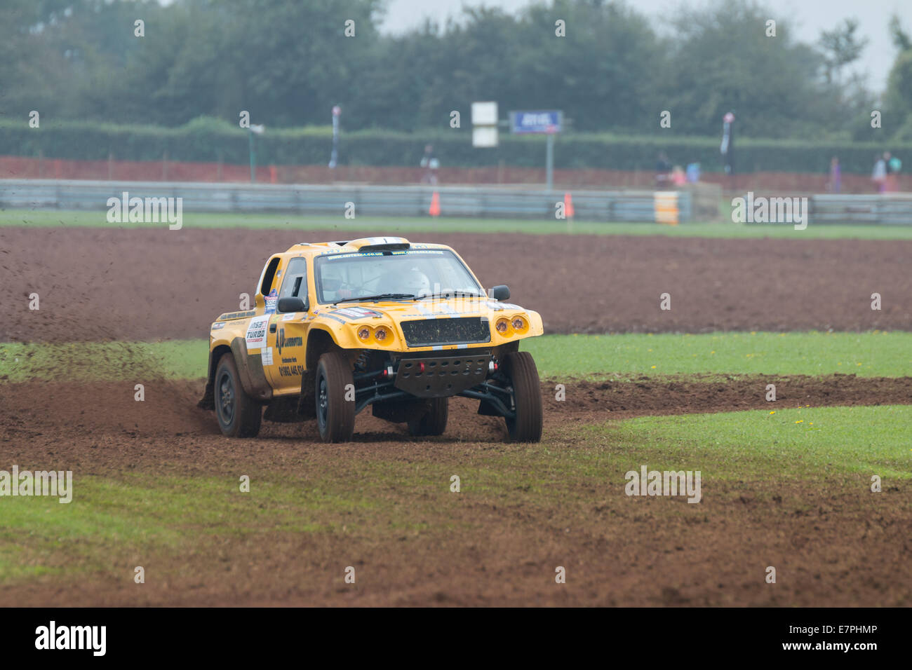 A rally car takes to the track at Rallyday at Castle Combe Stock Photo ...